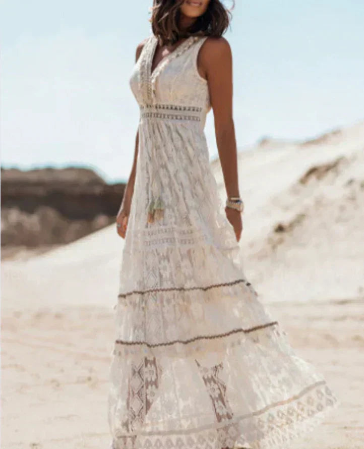 Sophie | Boho Kanten Zomerjurk voor Dames met V-hals 3