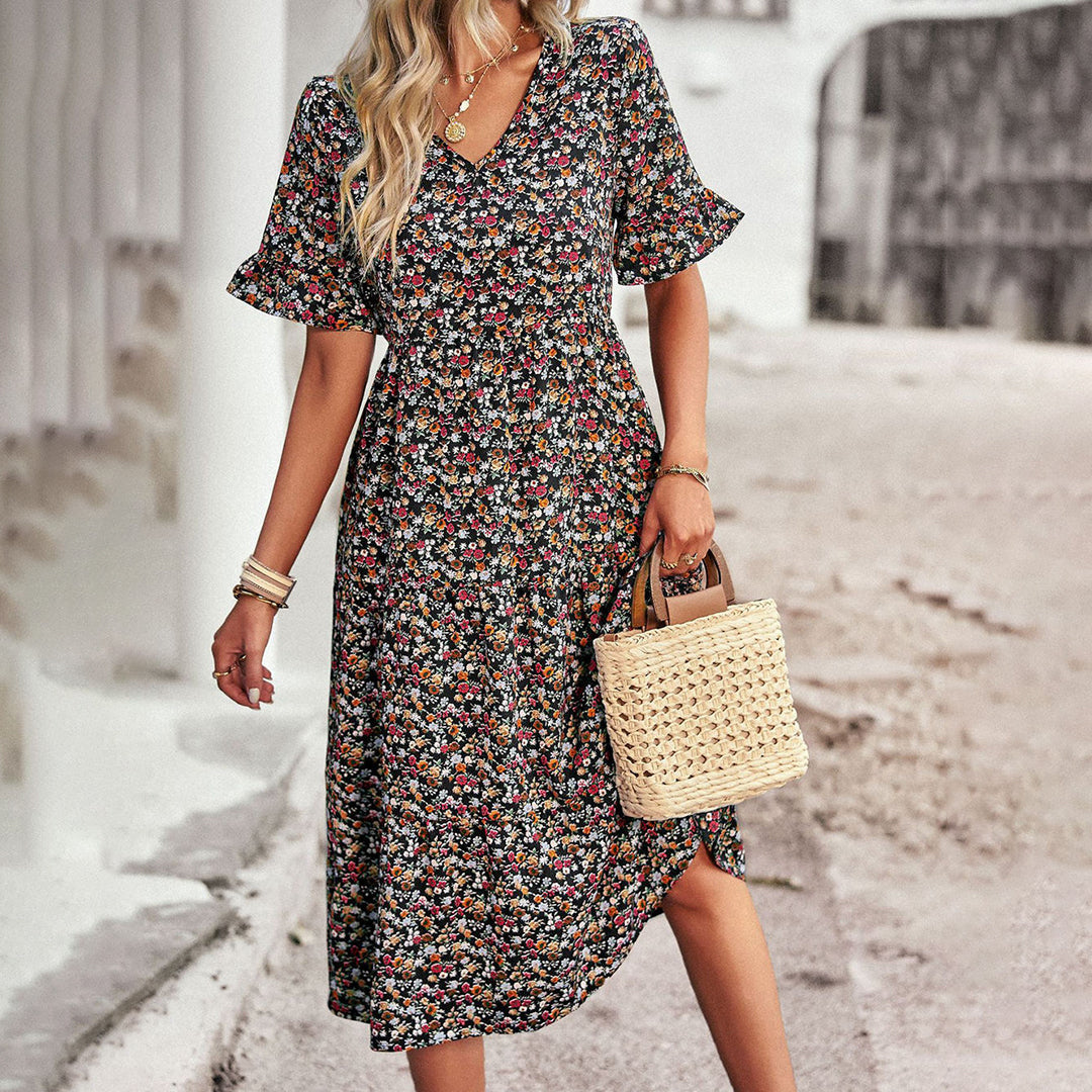 Sophie | Boho Midi Jurk met Bloemenprint voor Dames 4