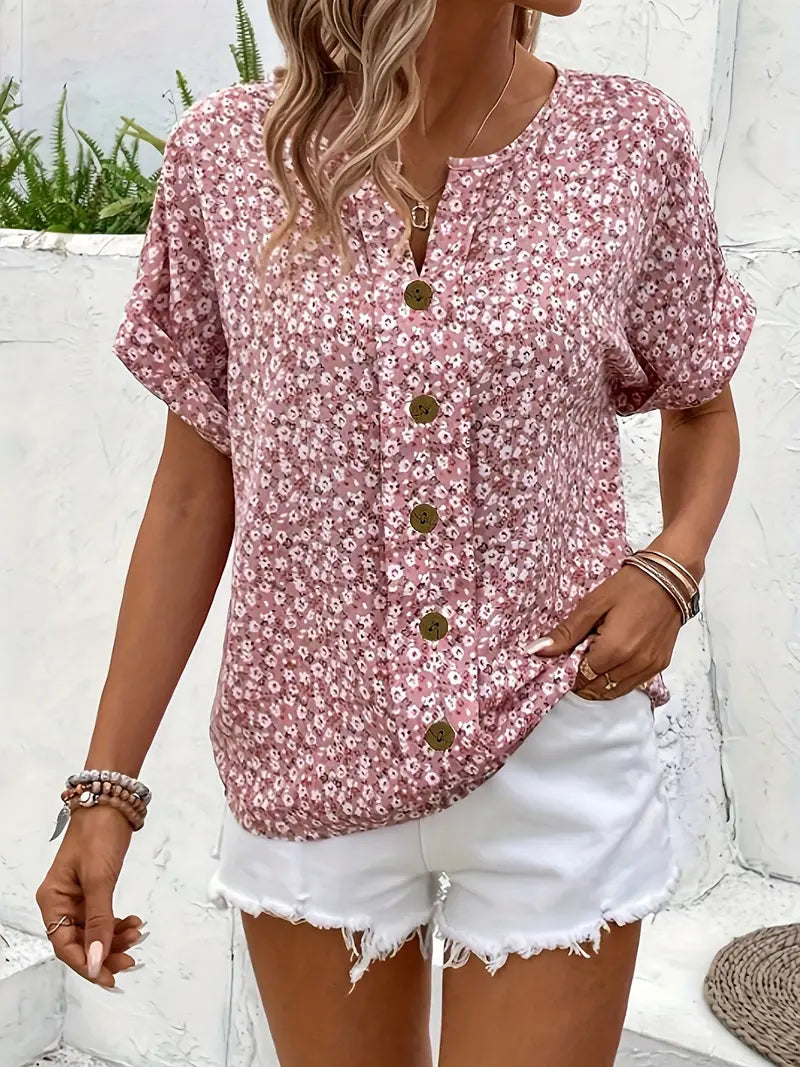 Sophie | Casual Zomer Blouse met Bloemenknopen voor Dames 2