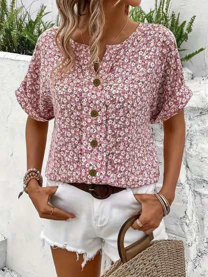 Sophie | Casual Zomer Blouse met Bloemenknopen voor Dames 3