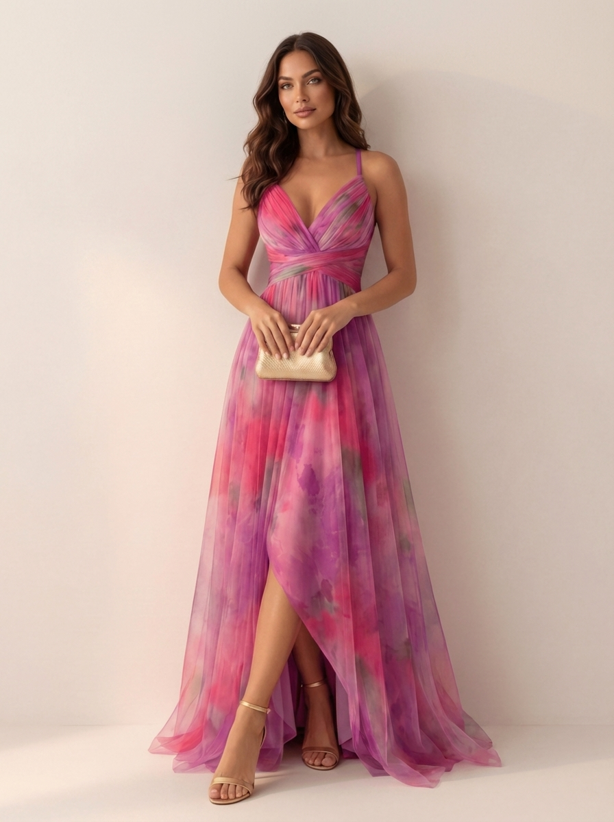 Sophie | Chiffon Maxi Jurk met Watercolor Print voor Dames 3
