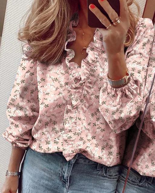 Sophie | Dames Blouse met Ruches en V-hals voor Zomer 1