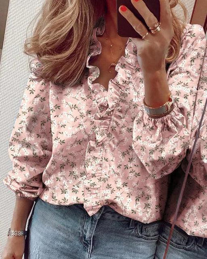 Sophie | Dames Blouse met Ruches en V-hals voor Zomer 1