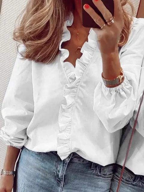 Sophie | Dames Blouse met Ruches en V-hals voor Zomer 3