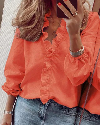 Sophie | Dames Blouse met Ruches en V-hals voor Zomer 4
