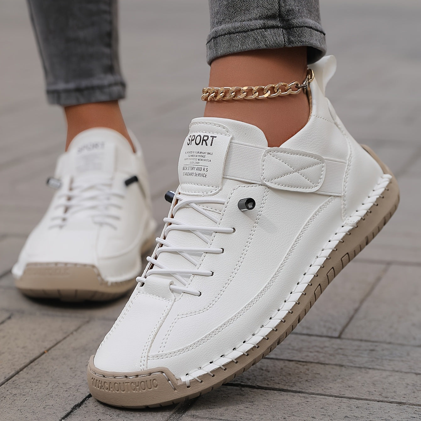 Sophie | Dames Witte Sneakers met Platform en Veters voor Zomer 0