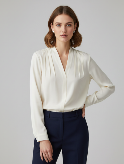 Sophie | Damesblouse met Pofmouwen en Aangepaste Taille voor Zomer 0