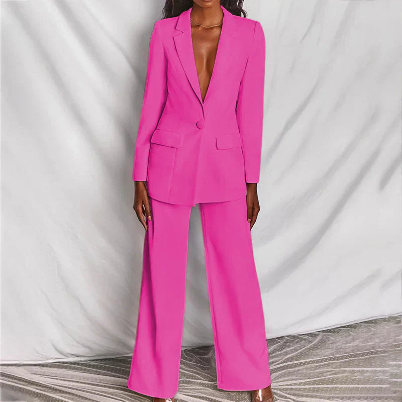 Sophie | Damesbroekpak met Lange Blazer en Wijde Pijpen voor Zomer 4