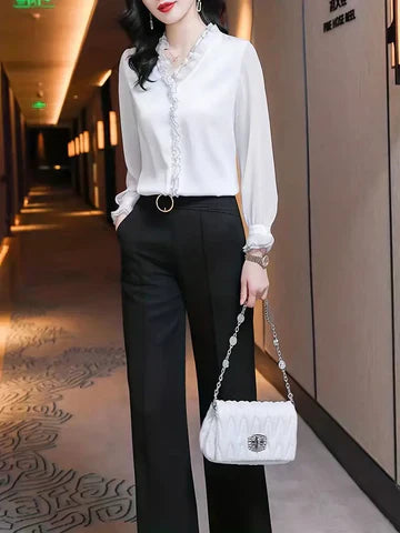 Sophie | Elegante Blouse met Lange Mouwen en Ruches voor Dames 5