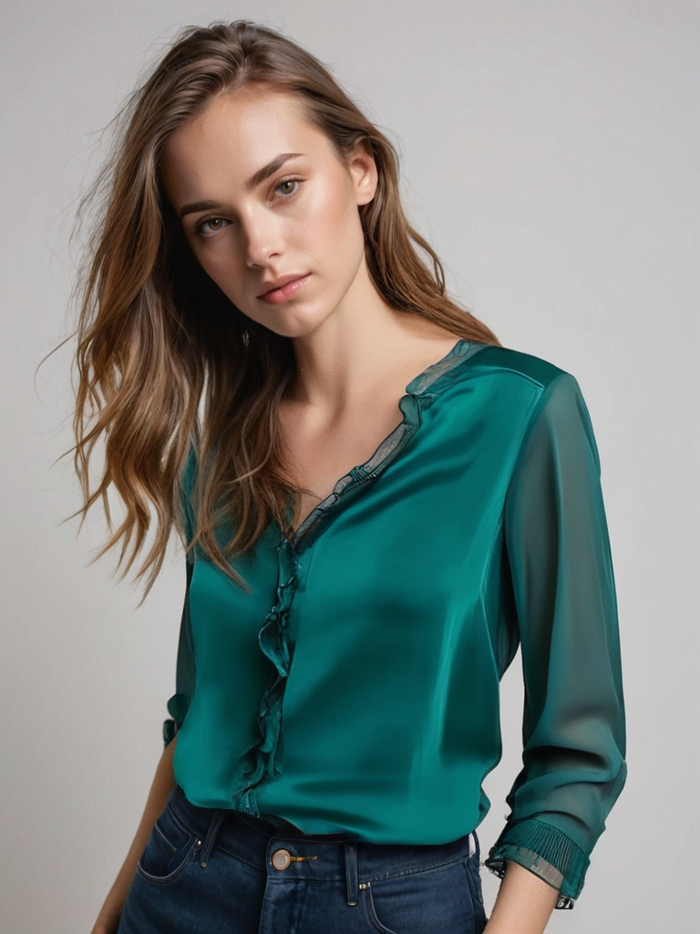 Sophie | Elegante Blouse met Lange Mouwen en Ruches voor Dames 6