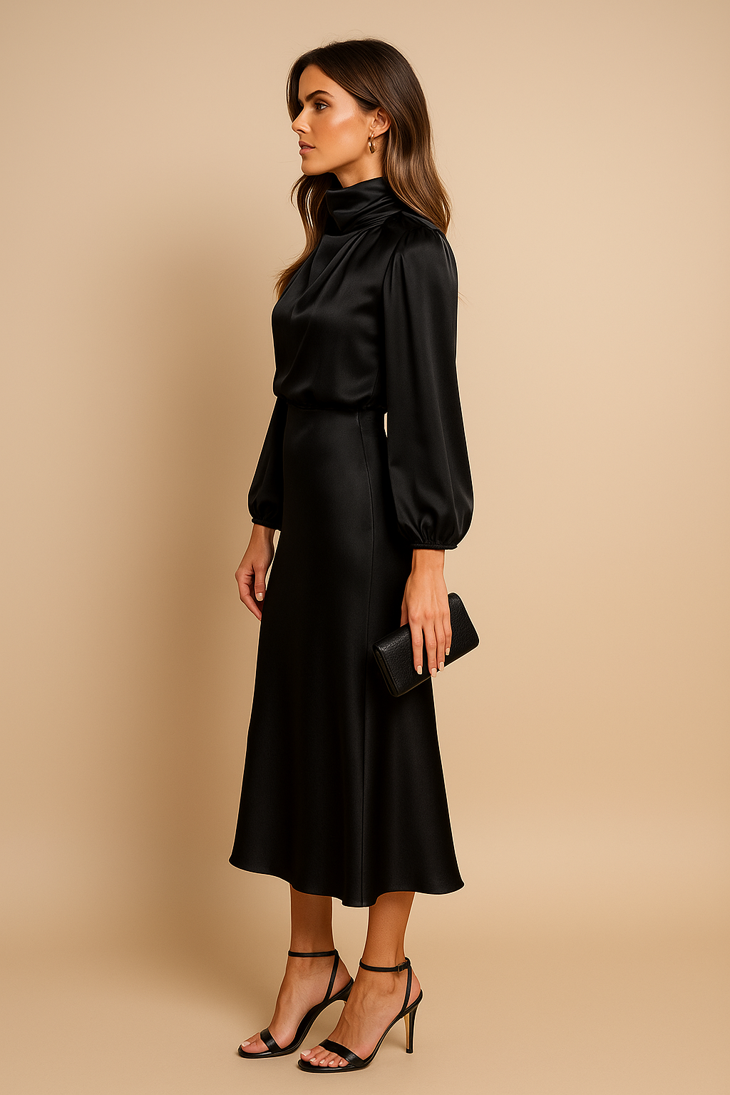 Sophie | Elegante Midi-jurk met Hoge Hals voor Dames in Winterstijl 3