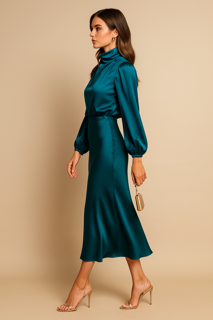 Sophie | Elegante Midi-jurk met Hoge Hals voor Dames in Winterstijl 4