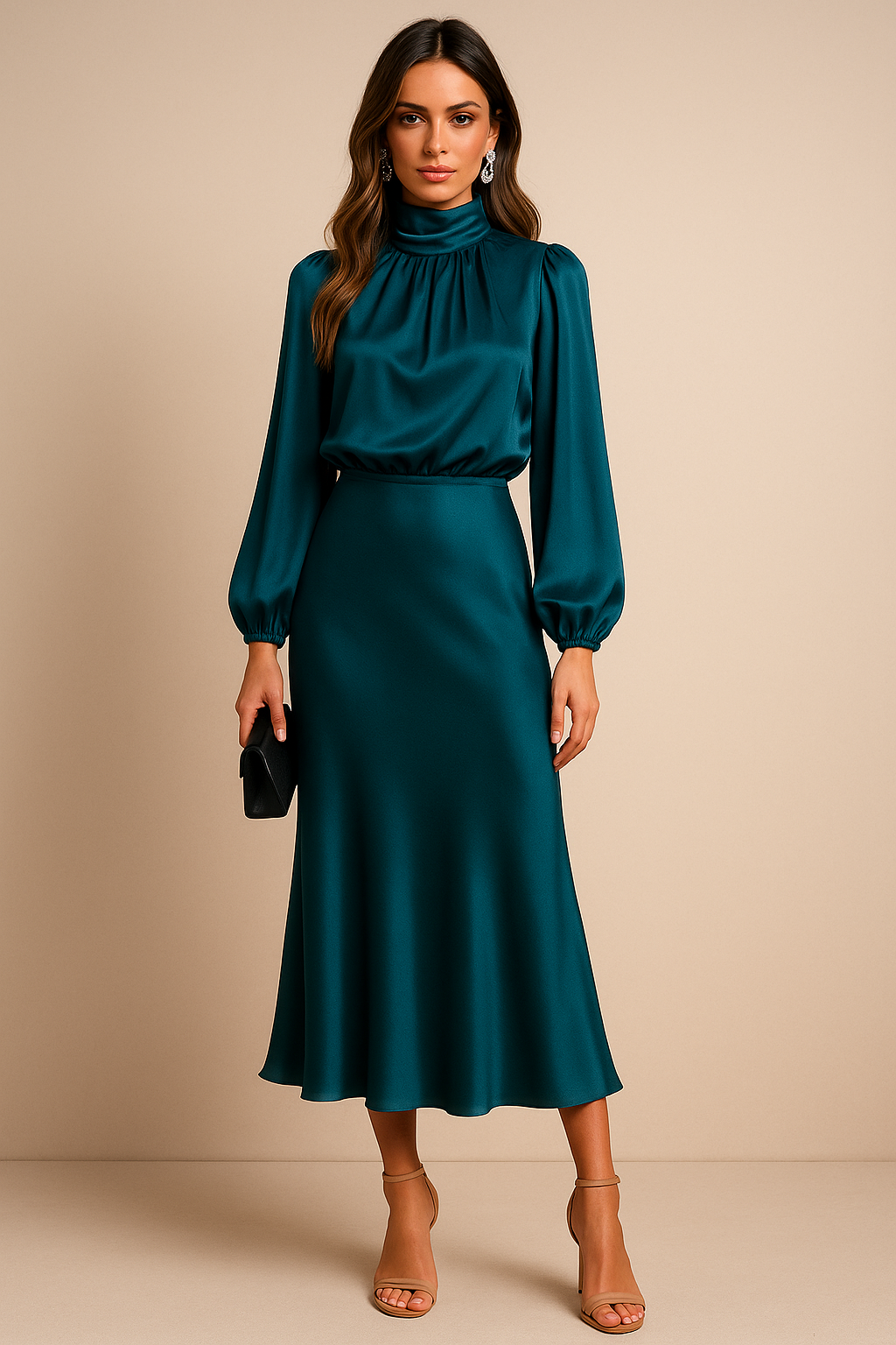 Sophie | Elegante Midi-jurk met Hoge Hals voor Dames in Winterstijl 5
