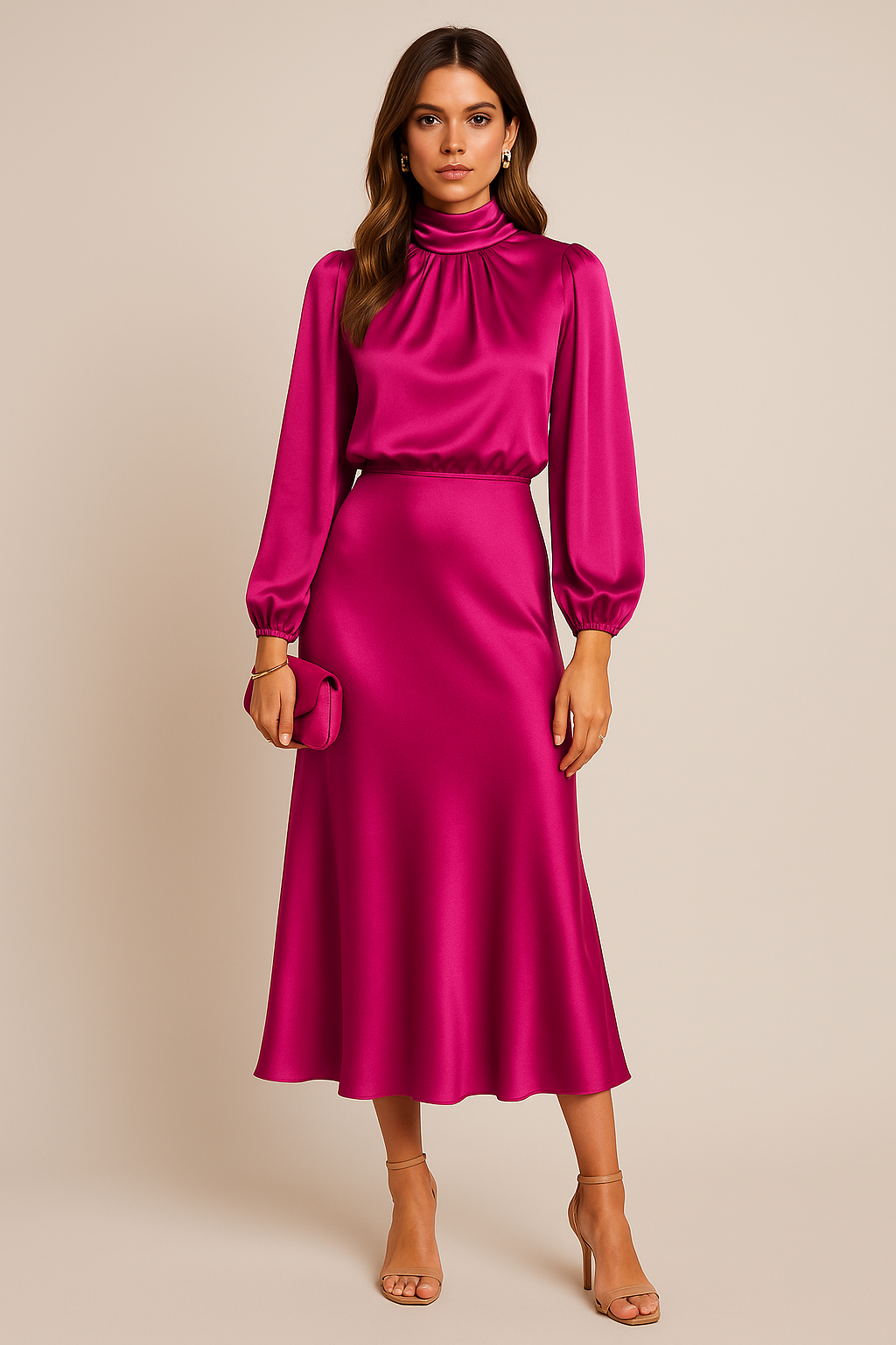 Sophie | Elegante Midi-jurk met Hoge Hals voor Dames in Winterstijl 6