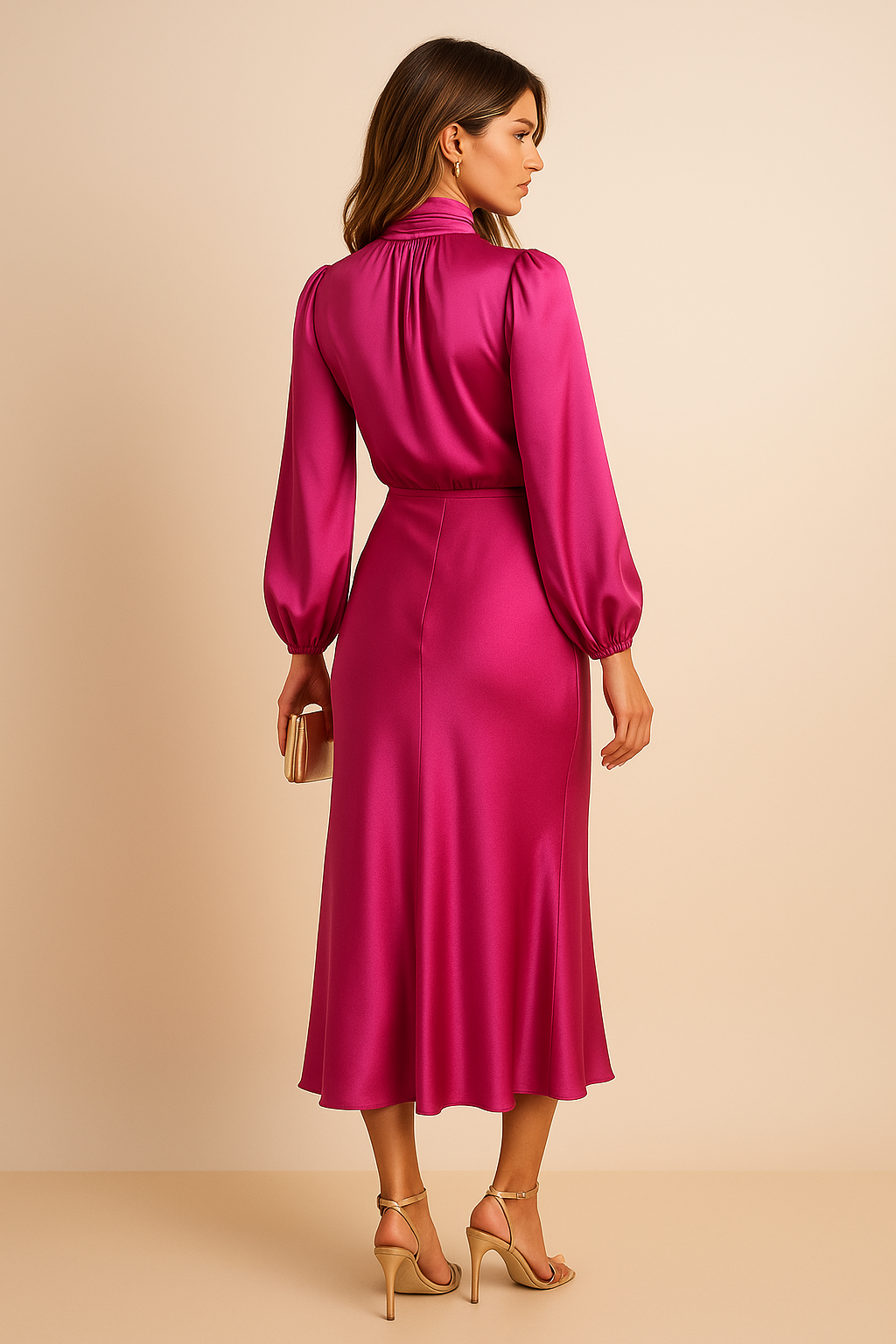 Sophie | Elegante Midi-jurk met Hoge Hals voor Dames in Winterstijl 7