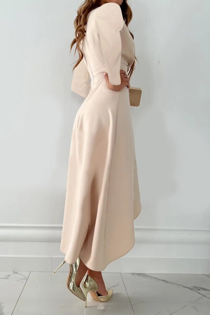 Sophie | Elegante Midi-jurk met V-hals en Split voor Dames 1
