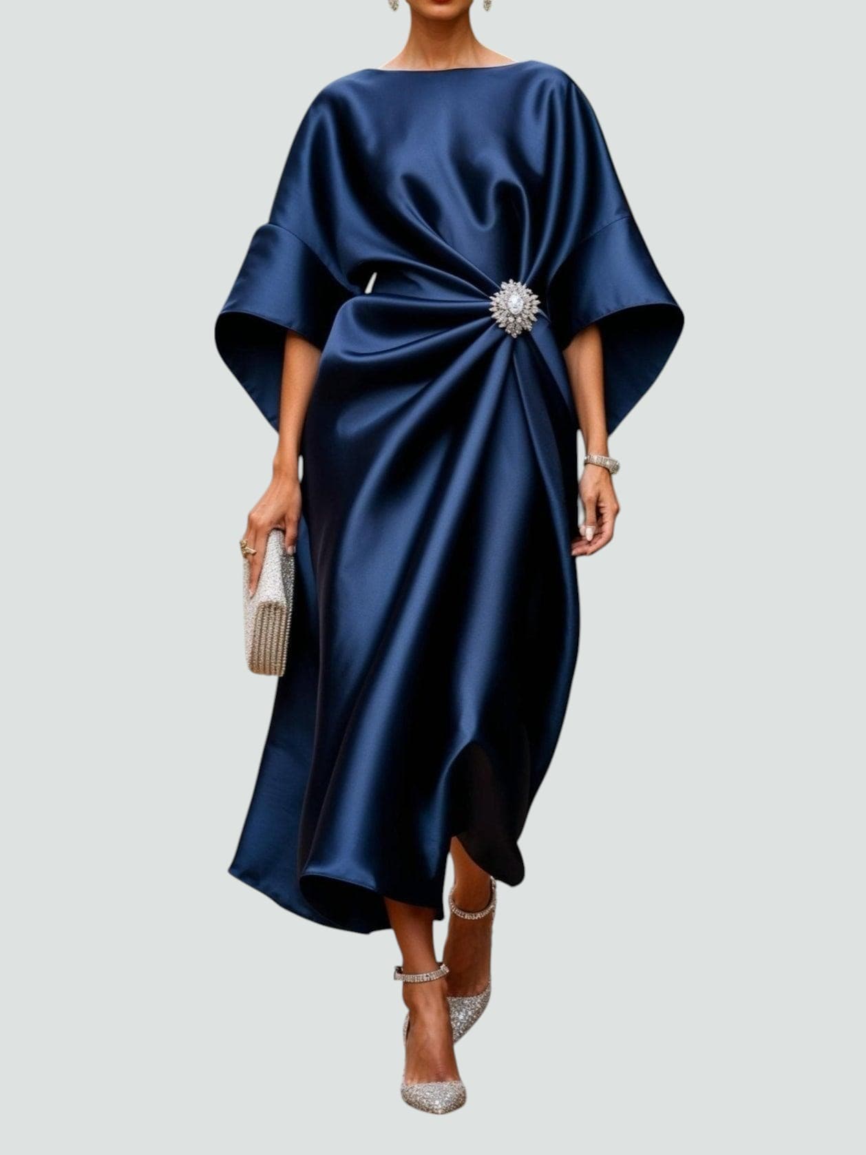 Sophie | Elegante Midi Jurk Met Knoop Voor Dames 0