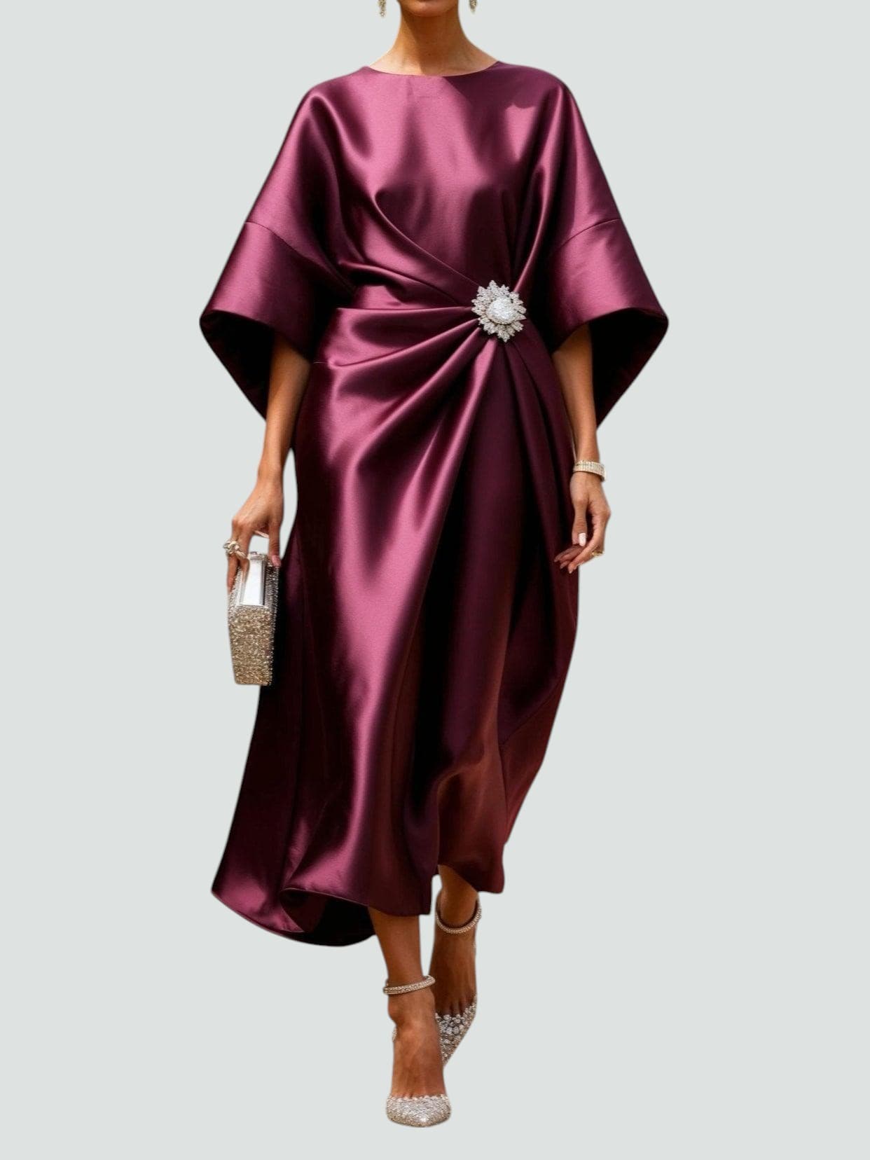 Sophie | Elegante Midi Jurk Met Knoop Voor Dames 1