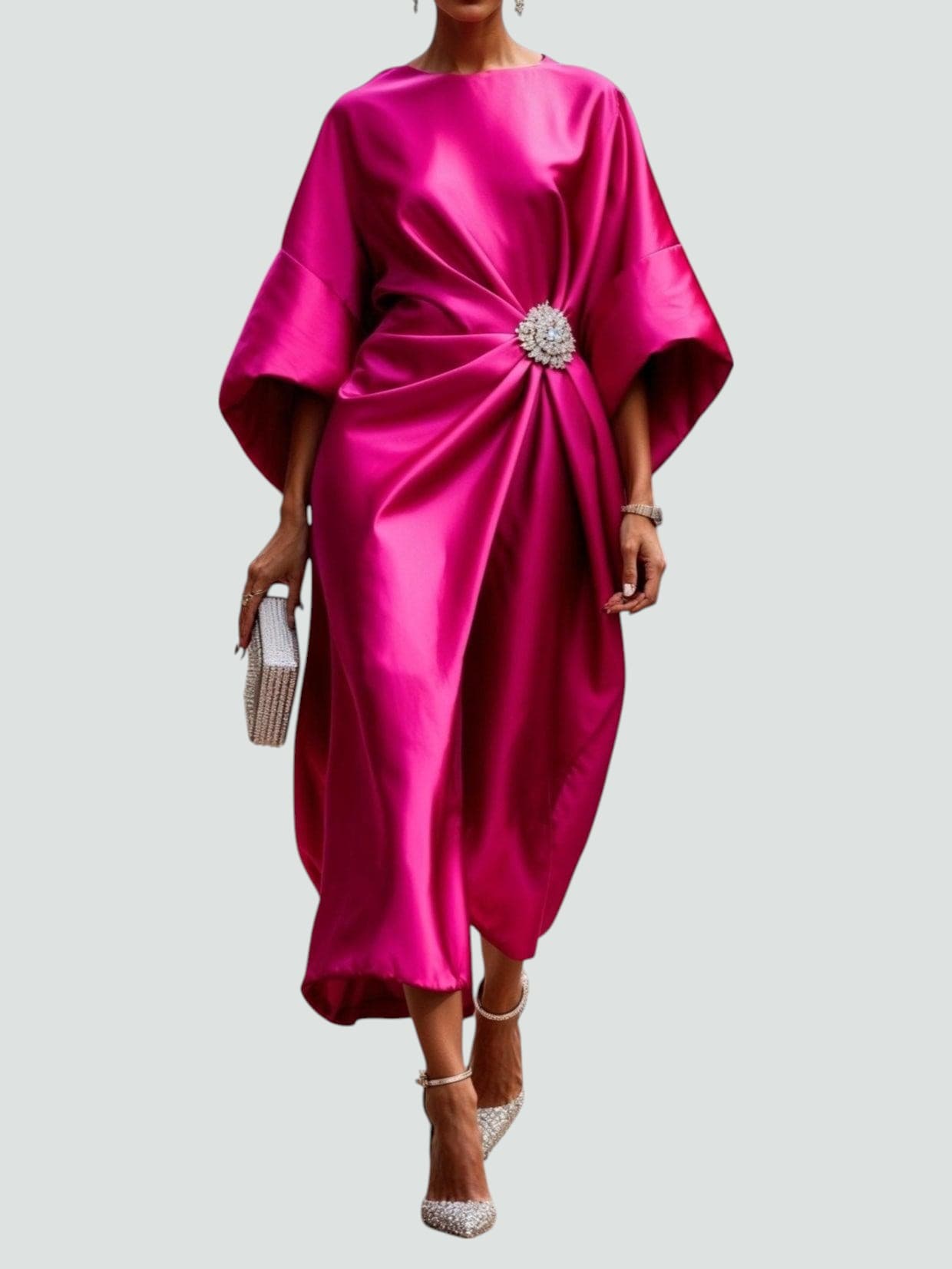 Sophie | Elegante Midi Jurk Met Knoop Voor Dames 3