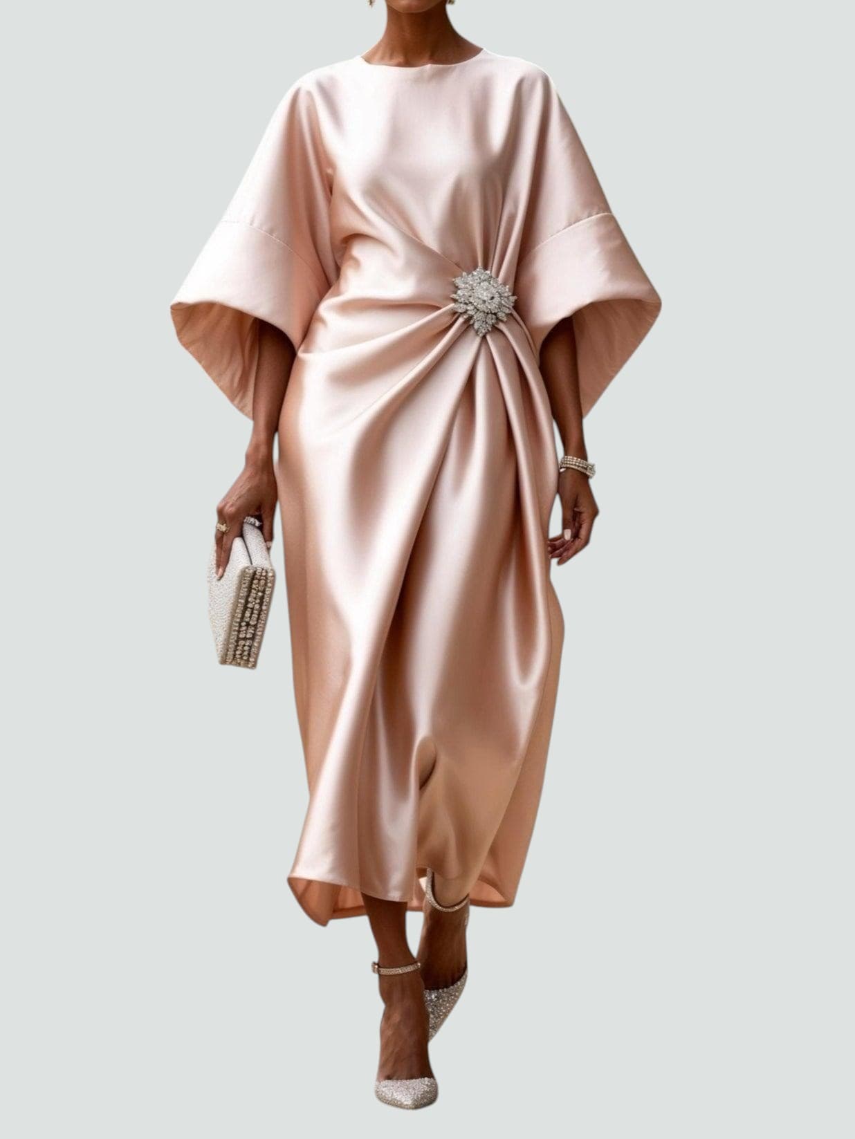 Sophie | Elegante Midi Jurk Met Knoop Voor Dames 4