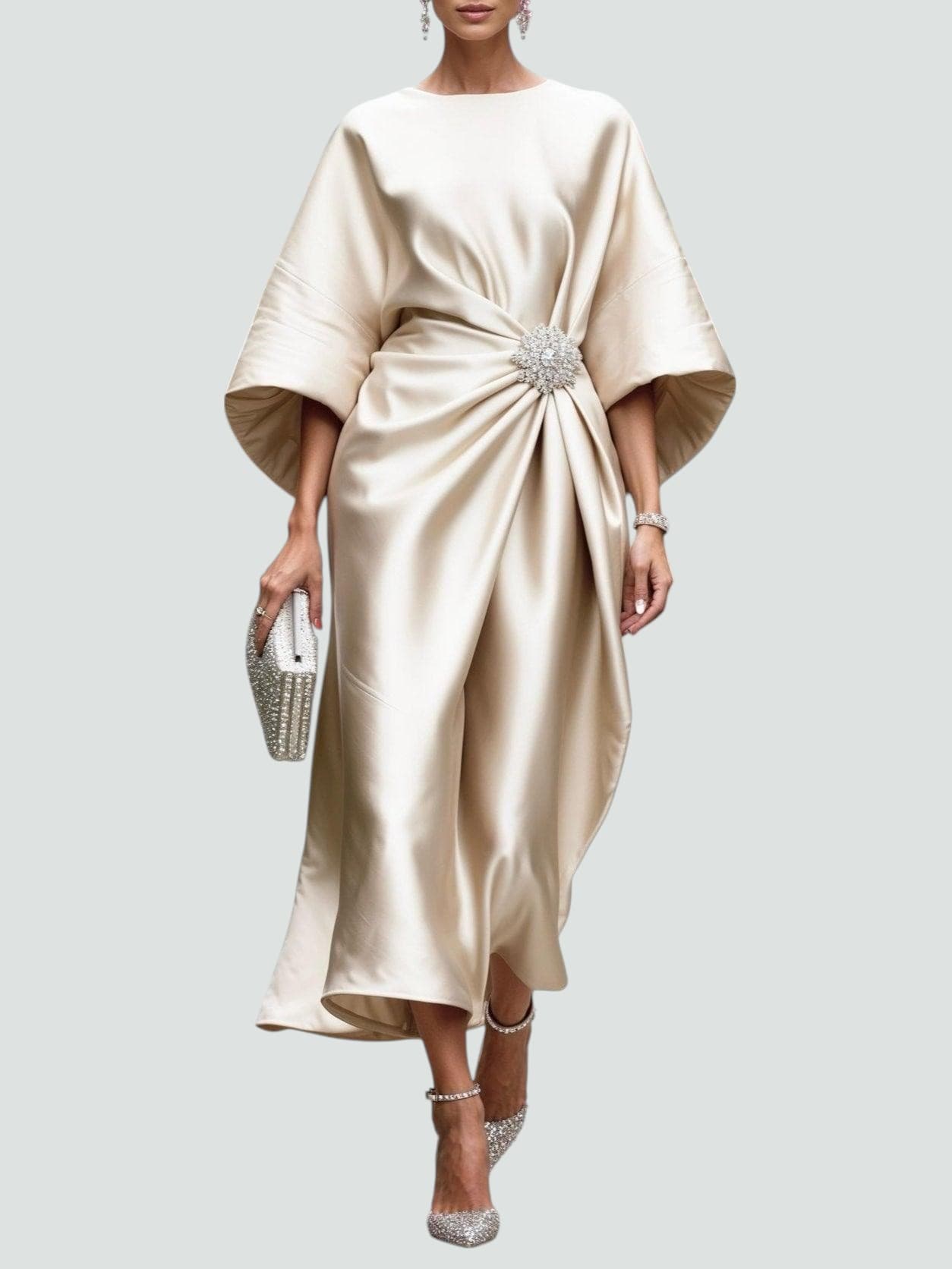 Sophie | Elegante Midi Jurk Met Knoop Voor Dames 5