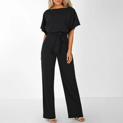 Sophie | Feestelijke Jumpsuit Dames met Wijde Pijpen in Zwart 2