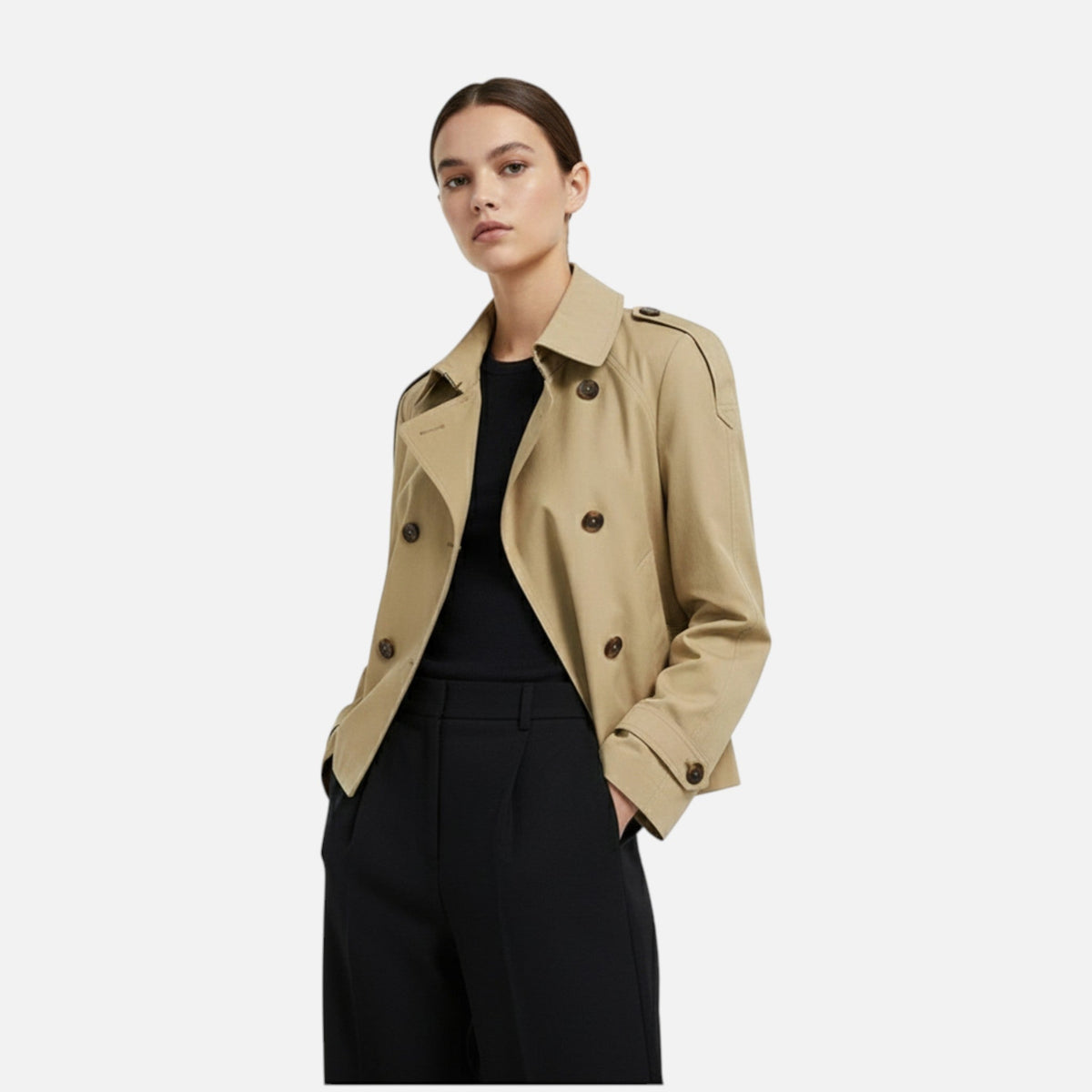 Sophie | Korte Trenchcoat met Riem voor Dames 1