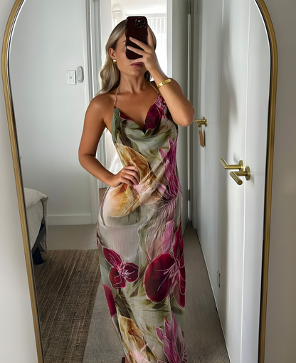 Sophie | Lange Jurk Dames met Bloemenprint en Gedetailleerde Handkraaltjes 5