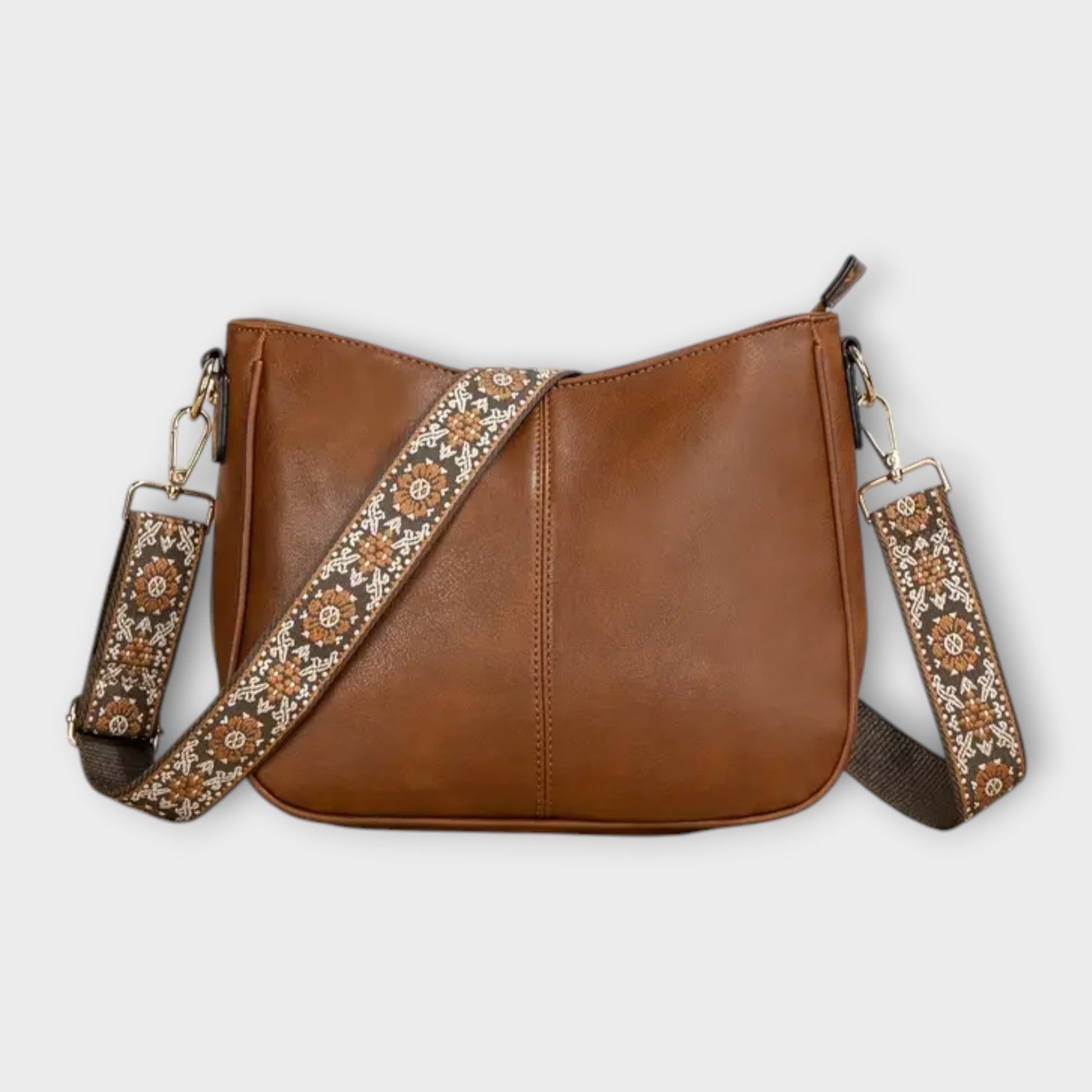 Sophie | Leren Schoudertas Dames met Decoratieve Band voor Zomerse Stijl 0