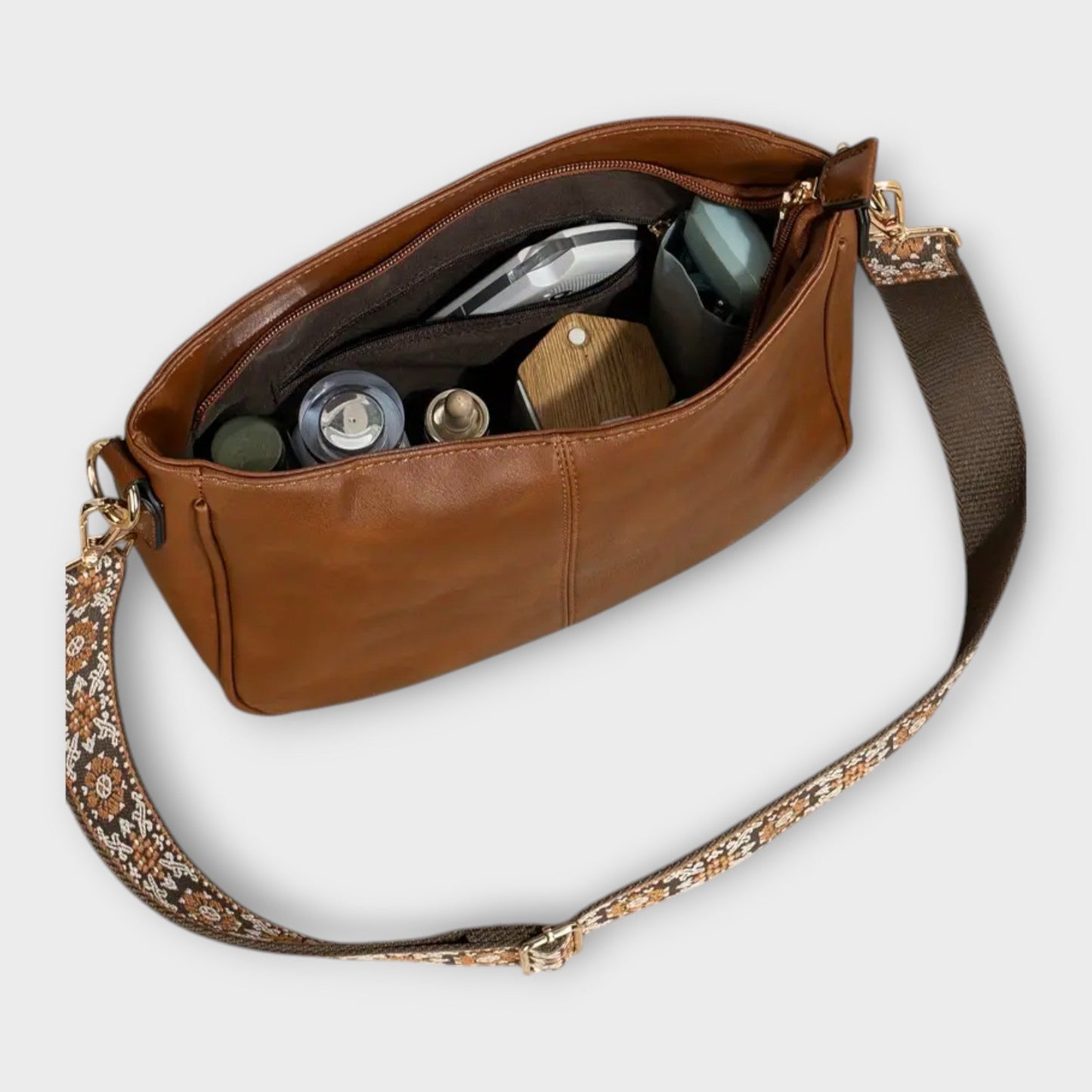Sophie | Leren Schoudertas Dames met Decoratieve Band voor Zomerse Stijl 2