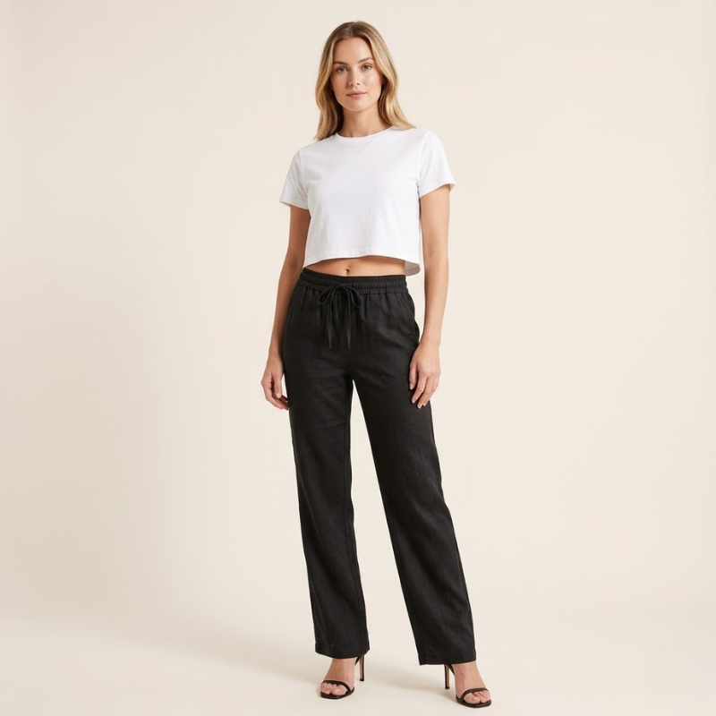 Sophie | Luchtige Linnen Broek voor Dames met Wijde Pijpen 4