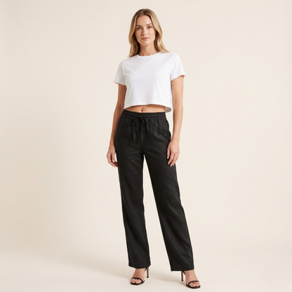 Sophie | Luchtige Linnen Broek voor Dames met Wijde Pijpen 4