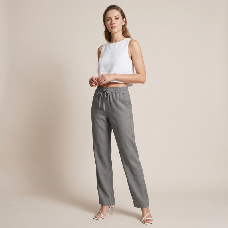Sophie | Luchtige Linnen Broek voor Dames met Wijde Pijpen 5