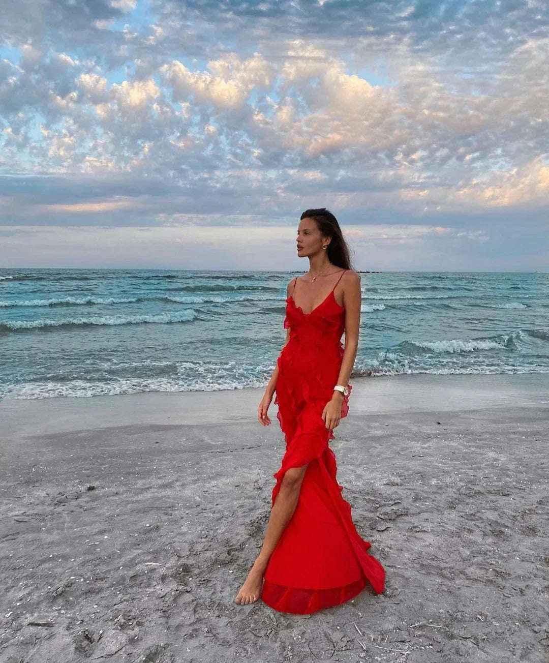 Sophie | Maxi Jurk met Off-Shoulder en Rugloze Afwerking voor Dames 4