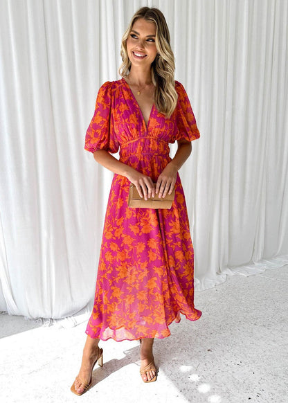 Sophie | Midi-Jurk Met Bloemenprint Voor Dames - Casual Zomerjurk 0