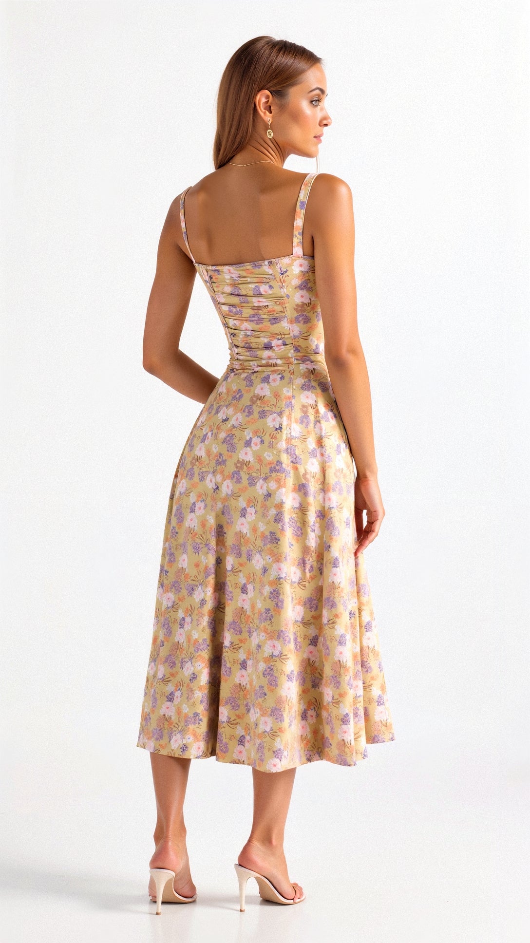 Sophie | Midi Jurk Dames met Corset en Vloeiende Rok voor Zomerse Gelegenheden 1