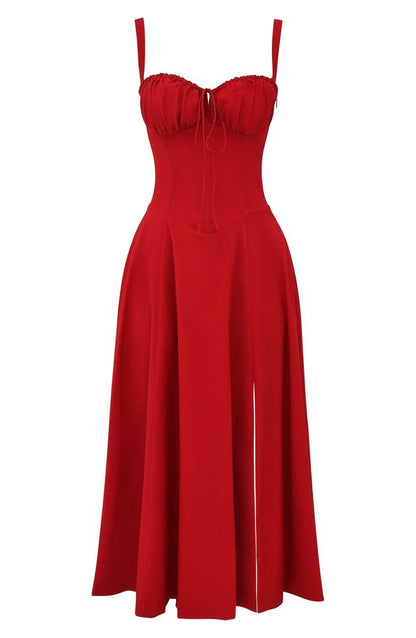 Sophie | Midi Jurk Dames met Corset en Vloeiende Rok voor Zomerse Gelegenheden 10