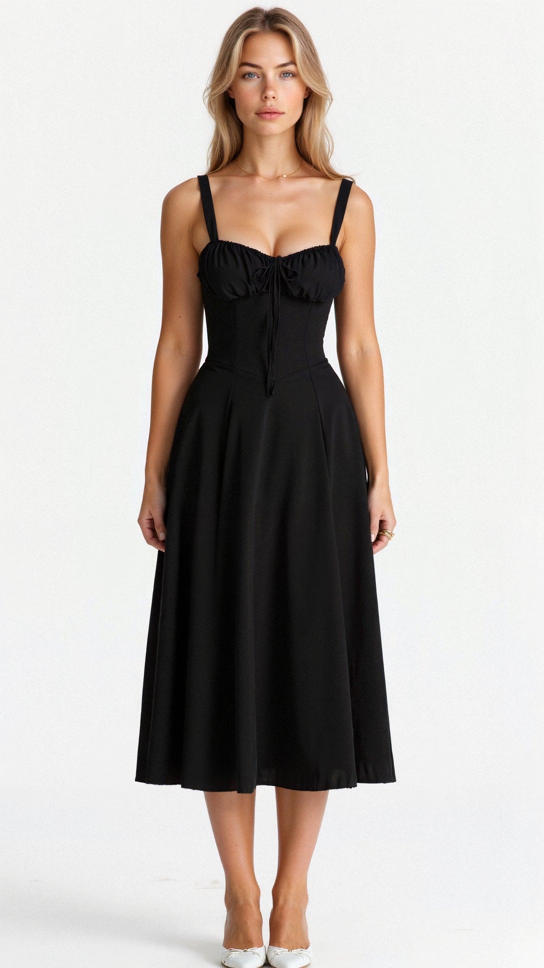 Sophie | Midi Jurk Dames met Corset en Vloeiende Rok voor Zomerse Gelegenheden 2