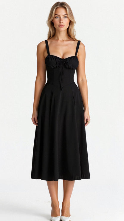Sophie | Midi Jurk Dames met Corset en Vloeiende Rok voor Zomerse Gelegenheden 2