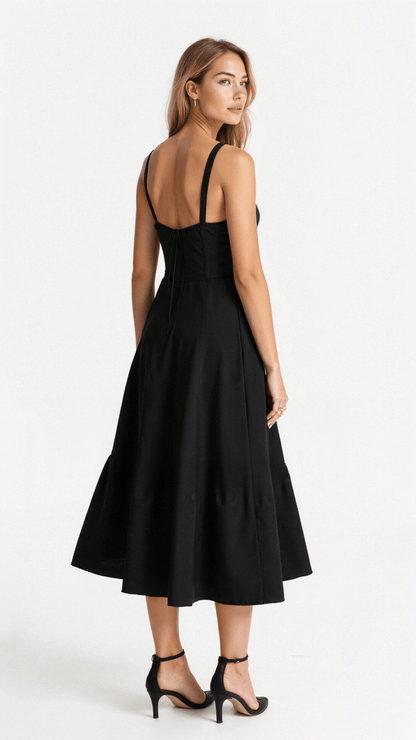 Sophie | Midi Jurk Dames met Corset en Vloeiende Rok voor Zomerse Gelegenheden 3