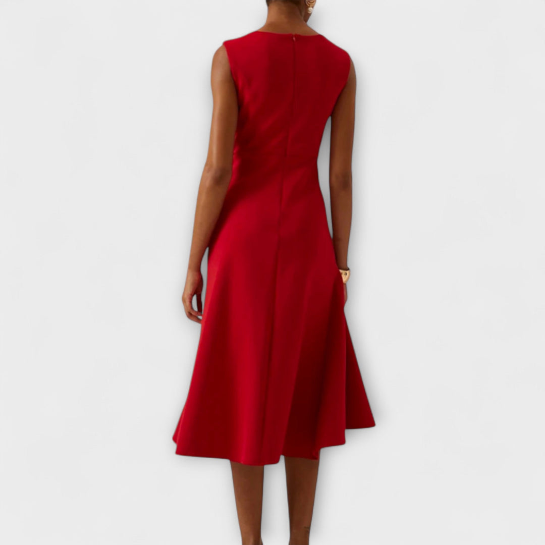 Sophie | Mouwloze Midi Jurk met Plooien voor Dames 1