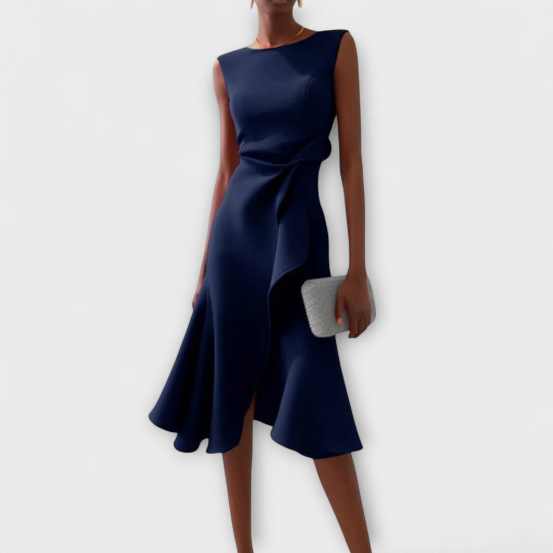 Sophie | Mouwloze Midi Jurk met Plooien voor Dames 2