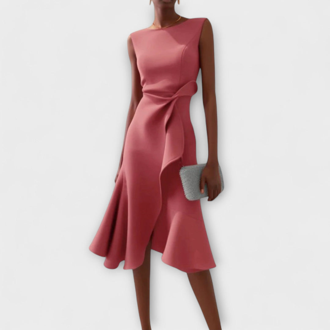Sophie | Mouwloze Midi Jurk met Plooien voor Dames 3