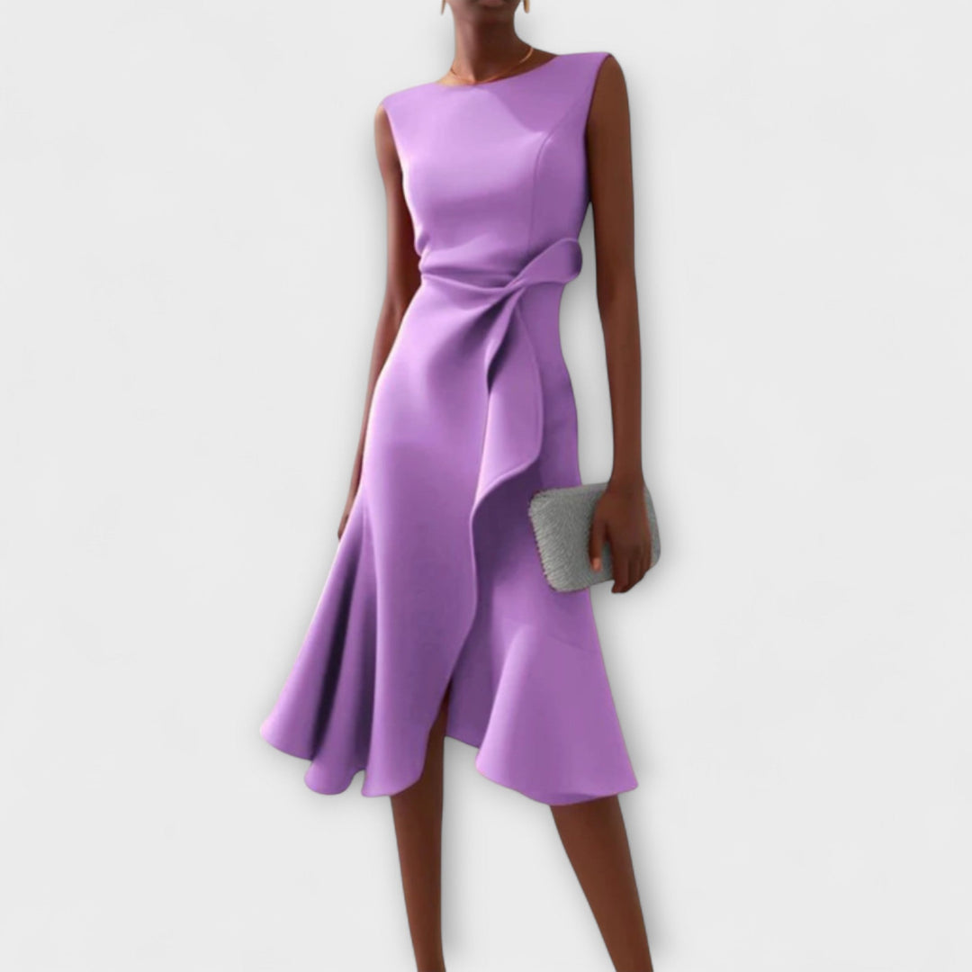 Sophie | Mouwloze Midi Jurk met Plooien voor Dames 4