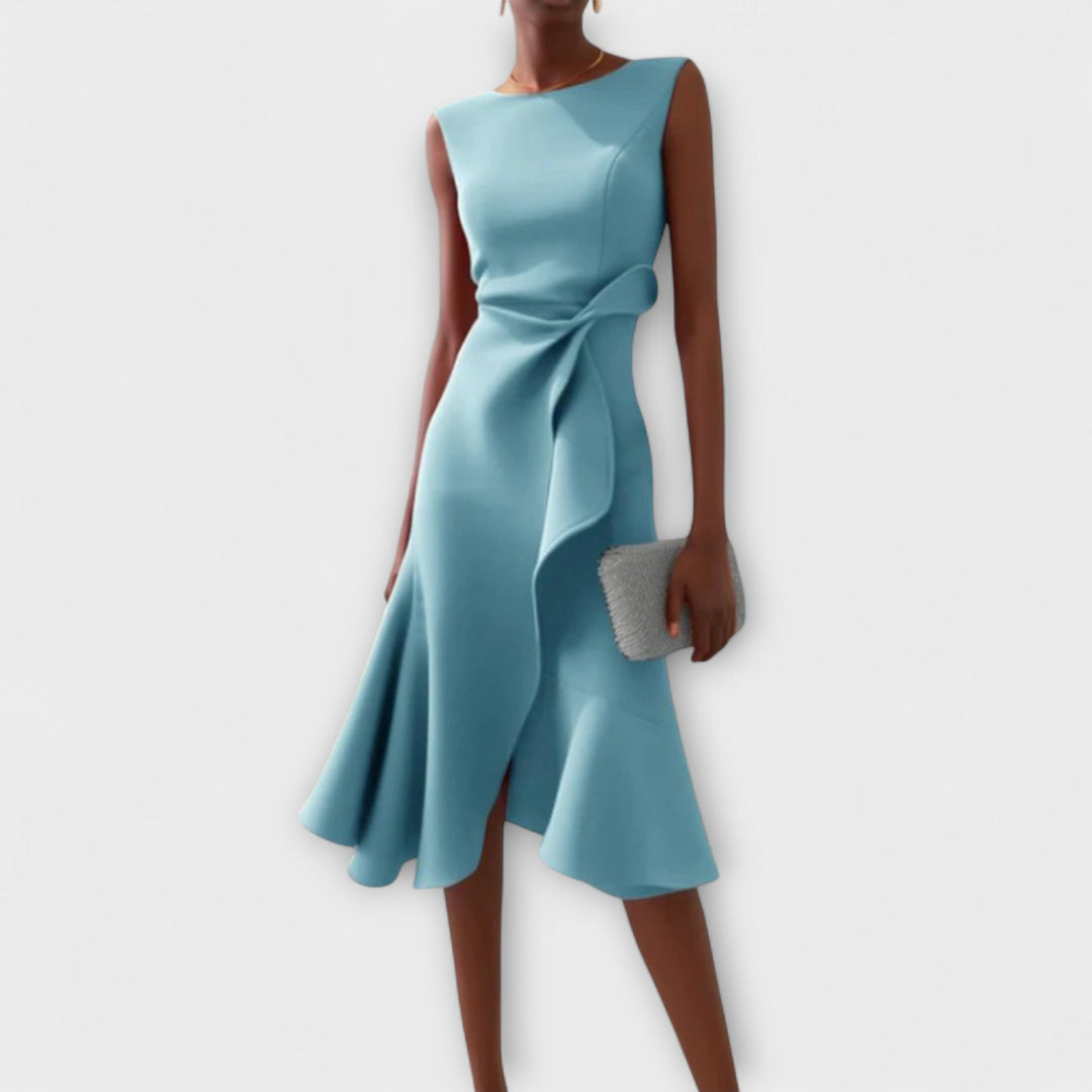 Sophie | Mouwloze Midi Jurk met Plooien voor Dames 5