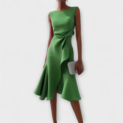 Sophie | Mouwloze Midi Jurk met Plooien voor Dames 6