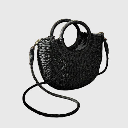 Sophie | Natuurlijk Geweven Zomerhandtas Dames met Verstelbare Riem en Compacte Silhouet 0