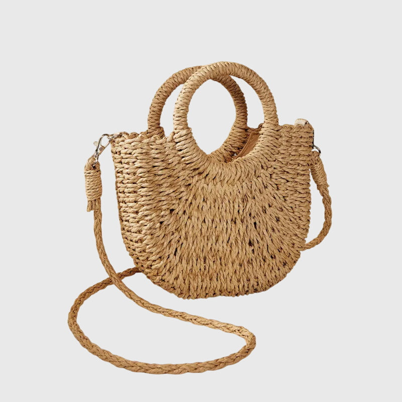 Sophie | Natuurlijk Geweven Zomerhandtas Dames met Verstelbare Riem en Compacte Silhouet 1