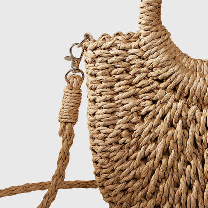 Sophie | Natuurlijk Geweven Zomerhandtas Dames met Verstelbare Riem en Compacte Silhouet 4