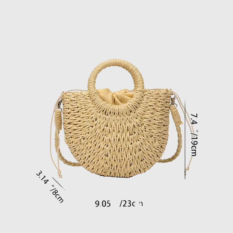 Sophie | Natuurlijk Geweven Zomerhandtas Dames met Verstelbare Riem en Compacte Silhouet 5